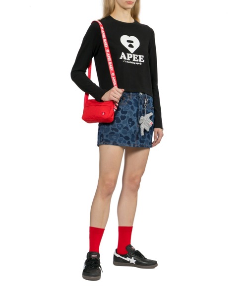 A BATHING APE(アベイシングエイプ)の「HEART BADGE CROSSBODY MINI BAG #1(ショルダーバッグ・レディース・ブルー/レッド/ブラック・FREE)」の18枚目の写真