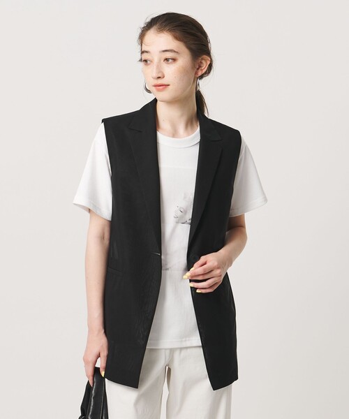 UNITED ARROWS（ユナイテッドアローズ）の「シアー ミドル ベスト ‐ウォッシャブル‐（ベスト・レディース・オフホワイト/ブラック・FREE）」の3枚目の写真