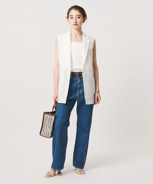 UNITED ARROWS（ユナイテッドアローズ）の「シアー ミドル ベスト ‐ウォッシャブル‐（ベスト・レディース・オフホワイト/ブラック・FREE）」の8枚目の写真