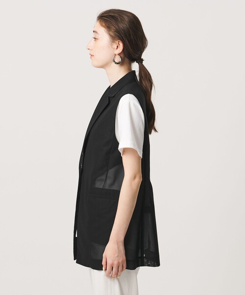 UNITED ARROWS（ユナイテッドアローズ）の「シアー ミドル ベスト ‐ウォッシャブル‐（ベスト・レディース・オフホワイト/ブラック・FREE）」の10枚目の写真
