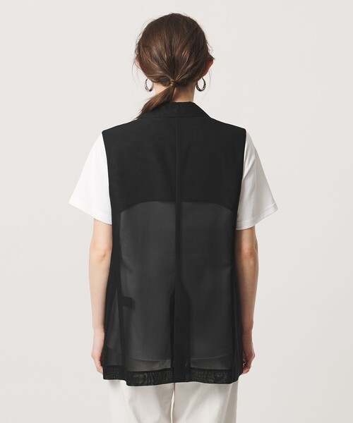 UNITED ARROWS（ユナイテッドアローズ）の「シアー ミドル ベスト ‐ウォッシャブル‐（ベスト・レディース・オフホワイト/ブラック・FREE）」の11枚目の写真