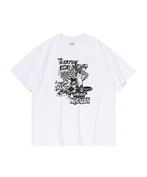 CARGOBROS(カーゴブロス)の「リバティオブUSAロゴ半袖Tシャツ(ホワイト)(Tシャツ/カットソー・メンズ・その他・SMALL/MEDIUM/LARGE/X-LARGE/2XL)」の1枚目の写真