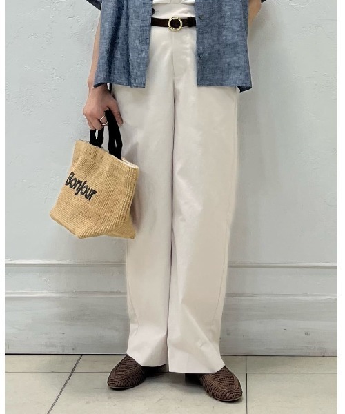 human woman(ヒューマンウーマン)の「◆【名品 / UVカット / ウォッシャブル】クールマックスストレートパンツ(その他パンツ・レディース・カーキ/ホワイト系その他/ブラック・MEDIUM/SMALL/LARGE)」の7枚目の写真