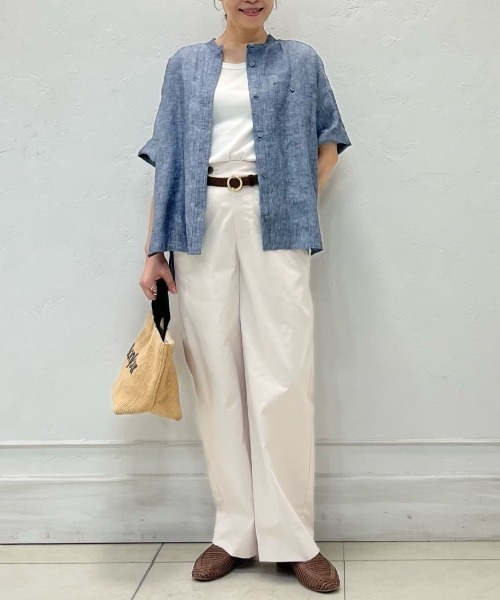 human woman(ヒューマンウーマン)の「◆【名品 / UVカット / ウォッシャブル】クールマックスストレートパンツ(その他パンツ・レディース・カーキ/ホワイト系その他/ブラック・MEDIUM/SMALL/LARGE)」の6枚目の写真