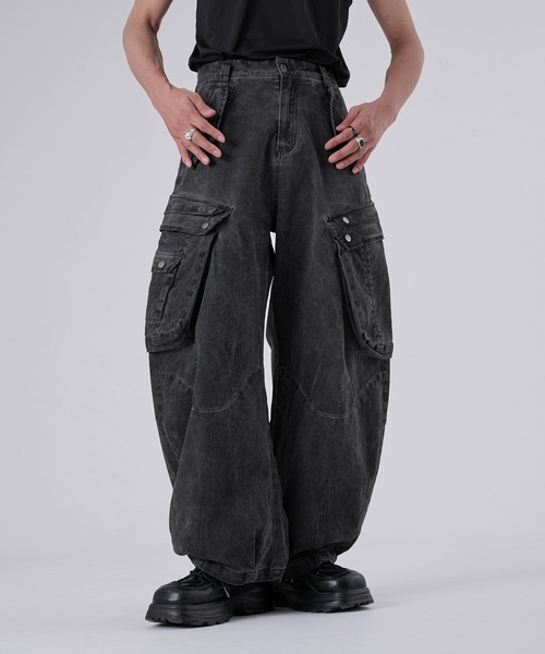 狐独（コドク）の「ダブルポケットカコウカーブデニムパンツ（デニムパンツ・メンズ・ブラック・LARGE/MEDIUM/SMALL）」の10枚目の写真