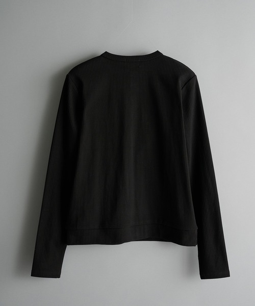 CONZ(コンズ)の「rib henry long tee(Tシャツ/カットソー・メンズ・ライトグレー/ネイビー/ダークグレー/ブラック・1/3/2)」の5枚目の写真