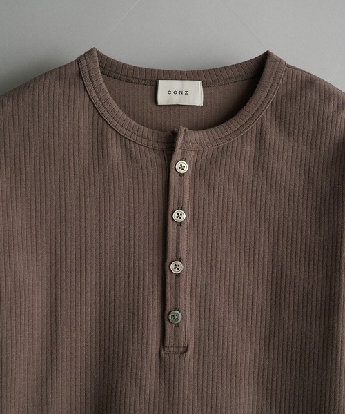 CONZ(コンズ)の「rib henry long tee(Tシャツ/カットソー・メンズ・ライトグレー/ネイビー/ダークグレー/ブラック・1/3/2)」の21枚目の写真