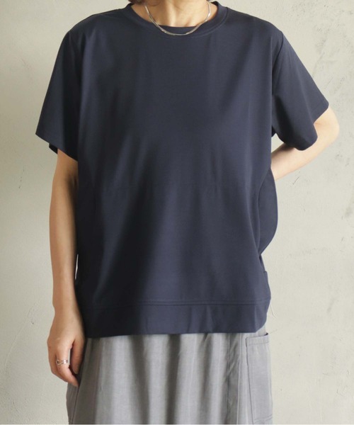 BITTOKO（ビットコ）の「バックシャーリングTシャツ（Tシャツ/カットソー・レディース・ブラック/ネイビー・FREE）」の7枚目の写真