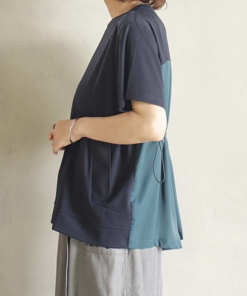 BITTOKO（ビットコ）の「バックシャーリングTシャツ（Tシャツ/カットソー・レディース・ブラック/ネイビー・FREE）」の10枚目の写真