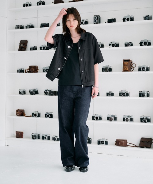 SELLE GLANT（セレグランテ）の「DENIM-LIKE TOGGLE BUCKLE SHIRT JACKET / デニムライクトグルバックルシャツジャケット（シャツ/ブラウス・メンズ・ブラック/ダークブラウン/ダークインディゴブルー・MEDIUM/LARGE/SMALL）」の18枚目の写真