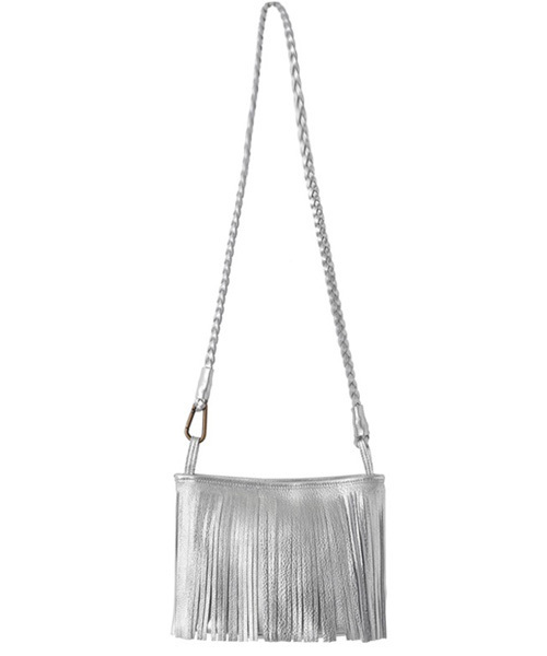 STYLE DELI（スタイルデリ）の「本革2WAYフリンジバッグ（ショルダーバッグ・レディース・ゴールド/シルバー/ブラック/アイボリー/ホワイト・FREE）」の4枚目の写真