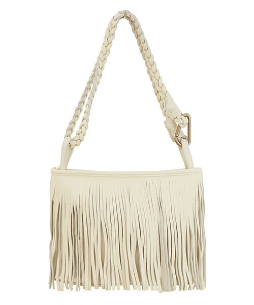 STYLE DELI（スタイルデリ）の「本革2WAYフリンジバッグ（ショルダーバッグ・レディース・ゴールド/シルバー/ブラック/アイボリー/ホワイト・FREE）」の8枚目の写真