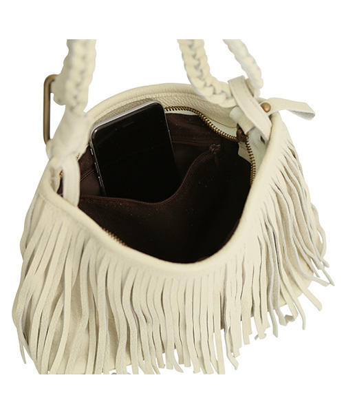 STYLE DELI（スタイルデリ）の「本革2WAYフリンジバッグ（ショルダーバッグ・レディース・ゴールド/シルバー/ブラック/アイボリー/ホワイト・FREE）」の15枚目の写真