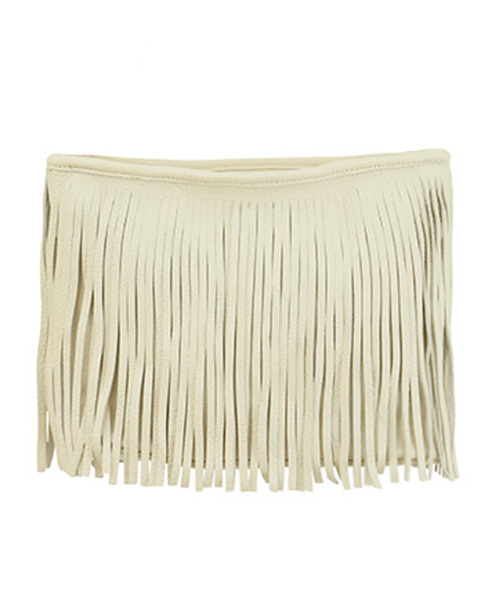 STYLE DELI（スタイルデリ）の「本革2WAYフリンジバッグ（ショルダーバッグ・レディース・ゴールド/シルバー/ブラック/アイボリー/ホワイト・FREE）」の16枚目の写真