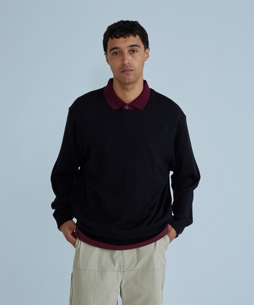 SILAS(サイラス)の「USUAL JUMPER(ニット/セーター・メンズ・ブラック/ネイビー・M/L)」の1枚目の写真