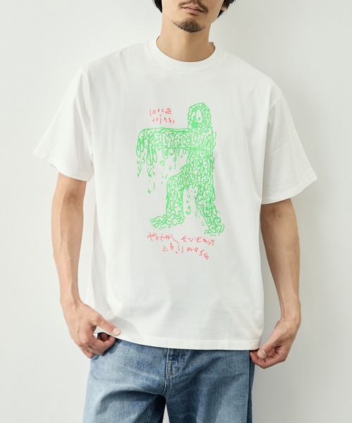 LOOSE JOINTS(ルーズジョインツ)の「【LOOSE JOINTS/ルーズジョインツ】STEWART ARMSTRONG - TOTAL ENERGY COLLAPSE S/S TEE(Tシャツ/カットソー・メンズ・ホワイト/ブラック・L/M)」の1枚目の写真