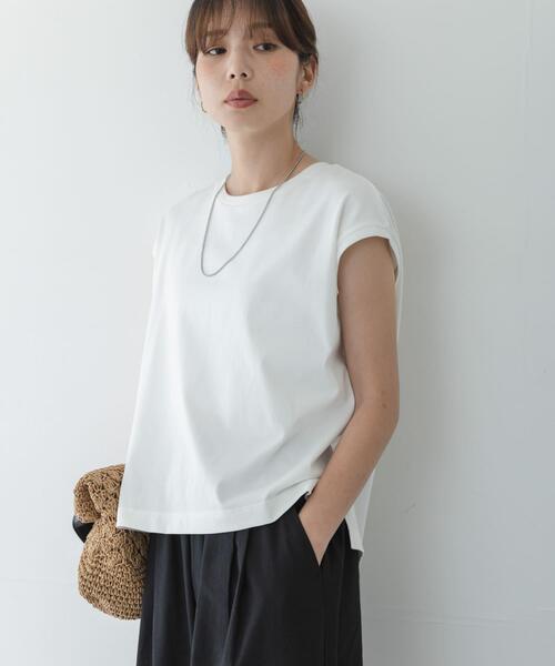URBAN RESEARCH Sonny Label(アーバンリサーチサニーレーベル)の「『UR TECH ひやサラクール』フレンチスリーブプルオーバー(Tシャツ/カットソー・レディース・オフホワイト/レッド/ブルー系その他/ブラック・FREE)」の15枚目の写真