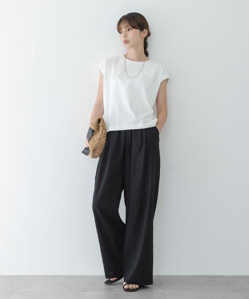 URBAN RESEARCH Sonny Label(アーバンリサーチサニーレーベル)の「『UR TECH ひやサラクール』フレンチスリーブプルオーバー(Tシャツ/カットソー・レディース・オフホワイト/レッド/ブルー系その他/ブラック・FREE)」の18枚目の写真