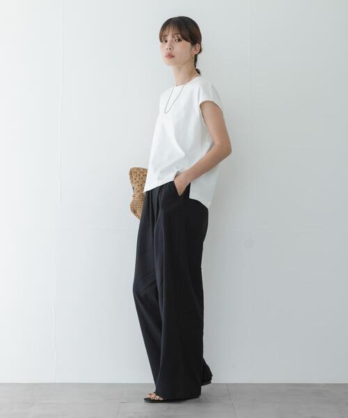 URBAN RESEARCH Sonny Label(アーバンリサーチサニーレーベル)の「『UR TECH ひやサラクール』フレンチスリーブプルオーバー(Tシャツ/カットソー・レディース・オフホワイト/レッド/ブルー系その他/ブラック・FREE)」の19枚目の写真