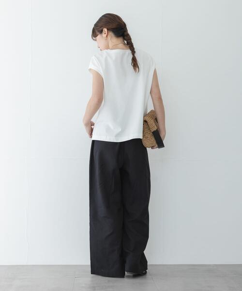 URBAN RESEARCH Sonny Label(アーバンリサーチサニーレーベル)の「『UR TECH ひやサラクール』フレンチスリーブプルオーバー(Tシャツ/カットソー・レディース・オフホワイト/レッド/ブルー系その他/ブラック・FREE)」の20枚目の写真