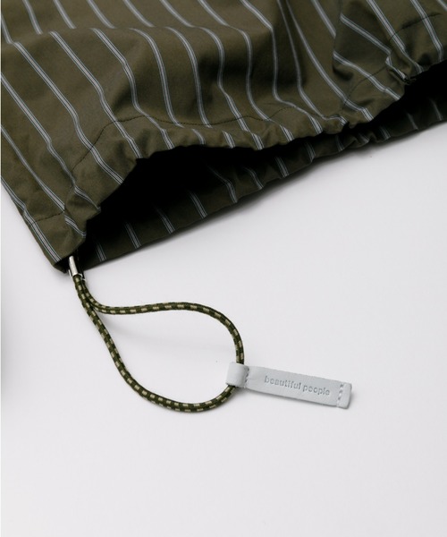 beautiful people（ビューティフルピープル）の「stretch stripe big QOL tag shirts（シャツ/ブラウス・レディース・ブルーグレー/オリーブ・38）」の5枚目の写真