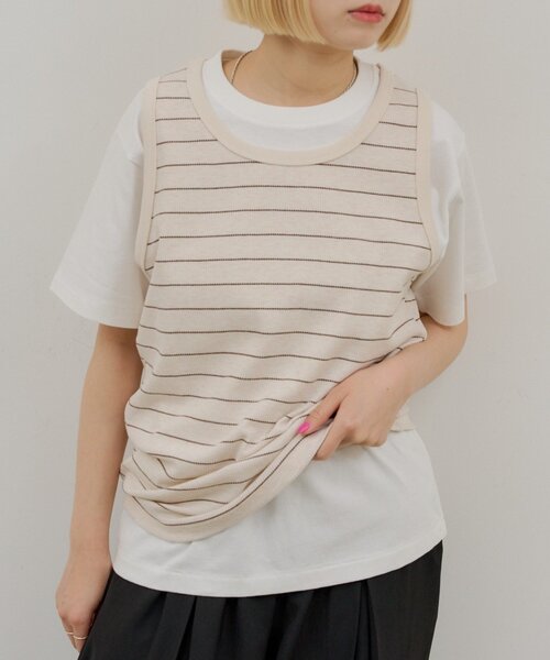 セール】【UNISEX/2サイズ展開】サーマルボーダータンクトップ（タンク