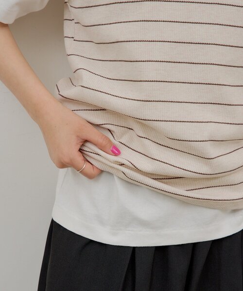 WHIMSIC(ウィムジック)の「【UNISEX/2サイズ展開】サーマルボーダータンクトップ(タンクトップ・メンズ・チャコールグレー/パープル/オフホワイト・2/1)」の9枚目の写真