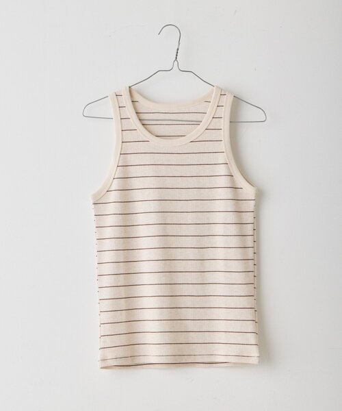 WHIMSIC(ウィムジック)の「【UNISEX/2サイズ展開】サーマルボーダータンクトップ(タンクトップ・メンズ・チャコールグレー/パープル/オフホワイト・2/1)」の10枚目の写真