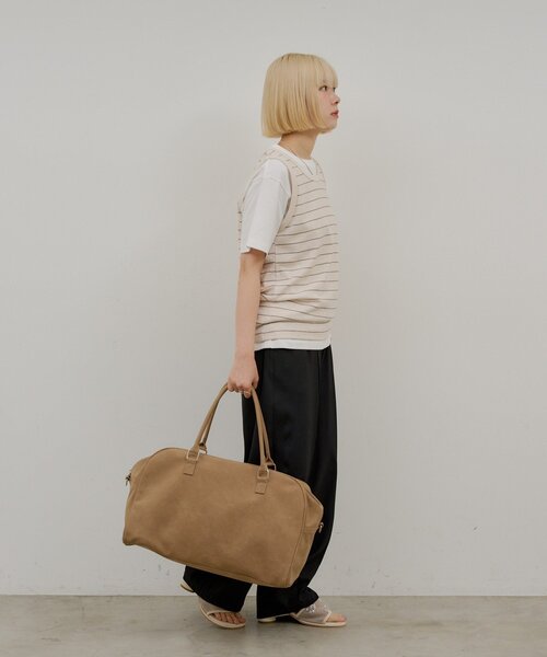 WHIMSIC(ウィムジック)の「【UNISEX/2サイズ展開】サーマルボーダータンクトップ(タンクトップ・メンズ・チャコールグレー/パープル/オフホワイト・2/1)」の13枚目の写真