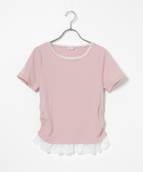 Honeys(ハニーズ)の「レース付トップス(Tシャツ/カットソー・レディース・ヘザーチャコール/ピンク/ブラック/レッド・L/M/S)」の18枚目の写真