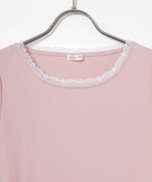 Honeys(ハニーズ)の「レース付トップス(Tシャツ/カットソー・レディース・ヘザーチャコール/ピンク/ブラック/レッド・L/M/S)」の19枚目の写真