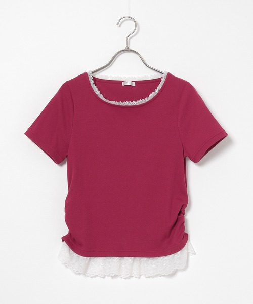 Honeys(ハニーズ)の「レース付トップス(Tシャツ/カットソー・レディース・ヘザーチャコール/ピンク/ブラック/レッド・L/M/S)」の20枚目の写真
