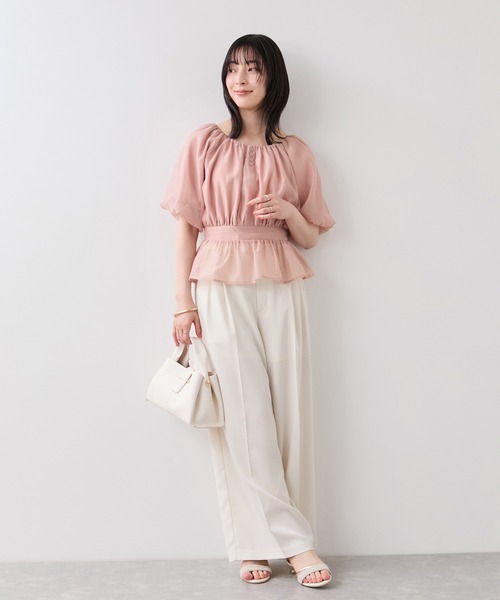 VIS(ビス)の「【夏トク価格】ドットアソート2WAYオフショルペプラムブラウス(シャツ/ブラウス・レディース・ブラック/ベージュ系その他/ピンク/ホワイト系その他・FREE)」の18枚目の写真