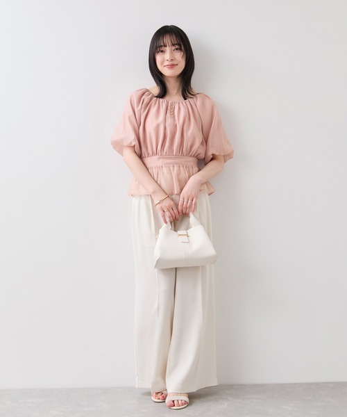 VIS(ビス)の「【夏トク価格】ドットアソート2WAYオフショルペプラムブラウス(シャツ/ブラウス・レディース・ブラック/ベージュ系その他/ピンク/ホワイト系その他・FREE)」の17枚目の写真