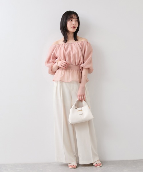 VIS(ビス)の「【夏トク価格】ドットアソート2WAYオフショルペプラムブラウス(シャツ/ブラウス・レディース・ブラック/ベージュ系その他/ピンク/ホワイト系その他・FREE)」の16枚目の写真