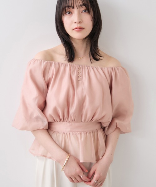 VIS(ビス)の「【夏トク価格】ドットアソート2WAYオフショルペプラムブラウス(シャツ/ブラウス・レディース・ブラック/ベージュ系その他/ピンク/ホワイト系その他・FREE)」の20枚目の写真