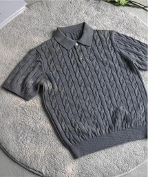 DOUBLE STEAL（ダブルスティール）の「DSケーブル編みニットポロ（ポロシャツ）」