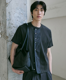 BER DE NOIR（ベールドノワール）の「コットンブレンドフラケットトップ（チャコール）（Tシャツ/カットソー）」