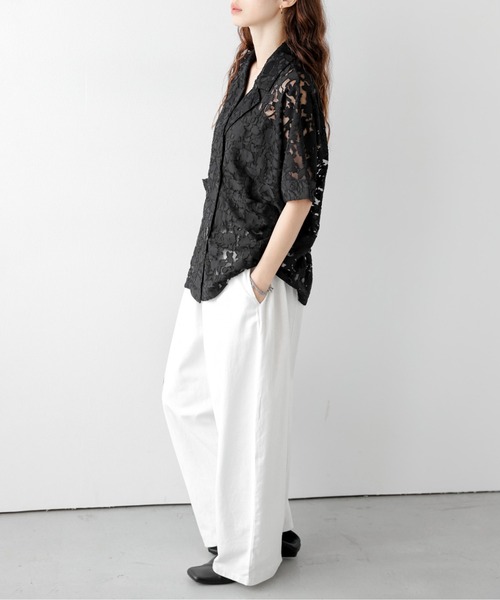 AMELY（エミリー）の「フラワーシアーダブルジャケット（その他アウター・レディース・ホワイト/ブラック・フリー）」の10枚目の写真