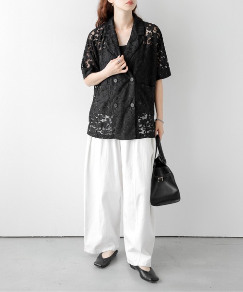 AMELY（エミリー）の「フラワーシアーダブルジャケット（その他アウター・レディース・ホワイト/ブラック・フリー）」の11枚目の写真