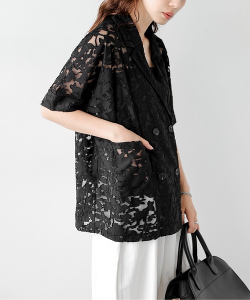AMELY（エミリー）の「フラワーシアーダブルジャケット（その他アウター・レディース・ホワイト/ブラック・フリー）」の12枚目の写真