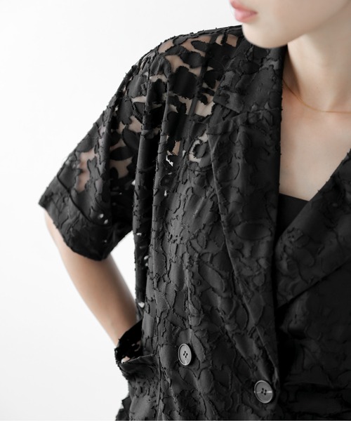 AMELY（エミリー）の「フラワーシアーダブルジャケット（その他アウター・レディース・ホワイト/ブラック・フリー）」の13枚目の写真
