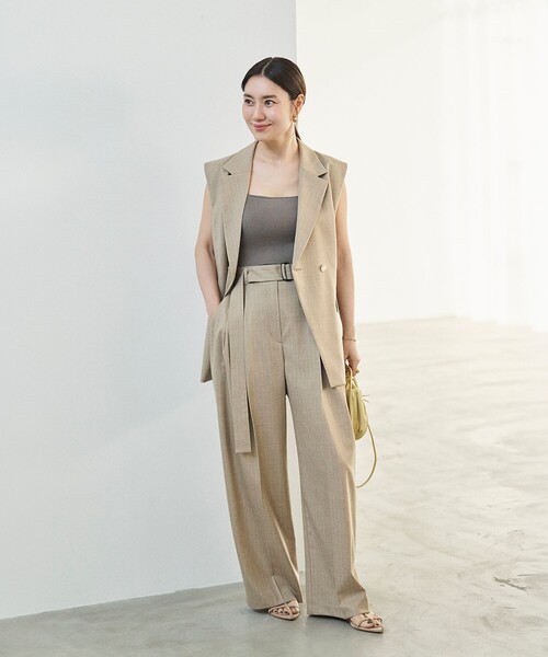 Demi-Luxe BEAMS(デミルクス ビームス)の「エディター東原妙子 × Demi-Luxe BEAMS / ウォッシャブルウール バレルパンツ(その他パンツ・レディース・ネイビー/グレー系その他/ベージュ系その他・38/36)」の3枚目の写真