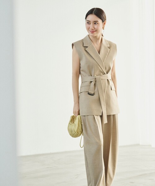 Demi-Luxe BEAMS(デミルクス ビームス)の「エディター東原妙子 × Demi-Luxe BEAMS / ウォッシャブルウール バレルパンツ(その他パンツ・レディース・ネイビー/グレー系その他/ベージュ系その他・38/36)」の5枚目の写真