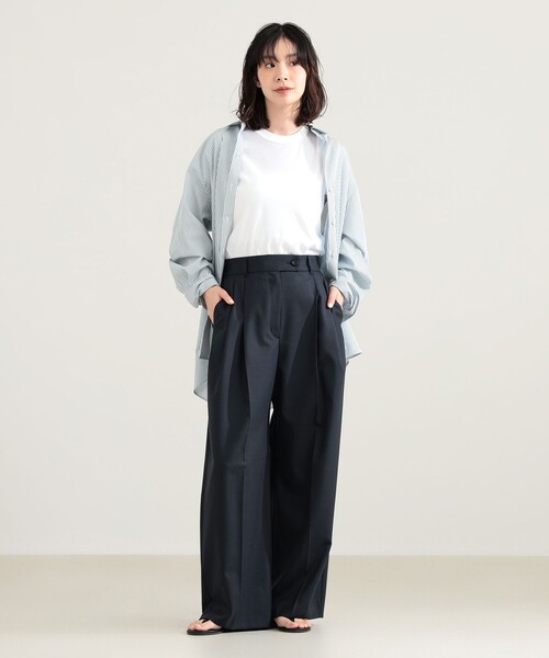 Demi-Luxe BEAMS(デミルクス ビームス)の「エディター東原妙子 × Demi-Luxe BEAMS / ウォッシャブルウール バレルパンツ(その他パンツ・レディース・ネイビー/グレー系その他/ベージュ系その他・38/36)」の6枚目の写真