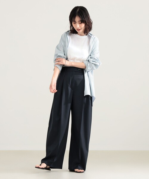 Demi-Luxe BEAMS(デミルクス ビームス)の「エディター東原妙子 × Demi-Luxe BEAMS / ウォッシャブルウール バレルパンツ(その他パンツ・レディース・ネイビー/グレー系その他/ベージュ系その他・38/36)」の7枚目の写真