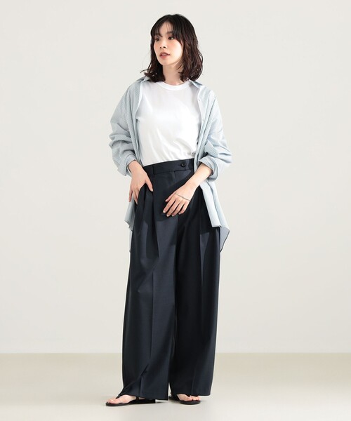 Demi-Luxe BEAMS(デミルクス ビームス)の「エディター東原妙子 × Demi-Luxe BEAMS / ウォッシャブルウール バレルパンツ(その他パンツ・レディース・ネイビー/グレー系その他/ベージュ系その他・38/36)」の8枚目の写真