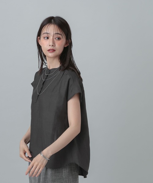GLOBAL WORK（グローバルワーク）の「MATINEE LINE/ラミーフレンチSLシャツ/678456（シャツ/ブラウス・レディース・ブラック/レオパード/ベージュ・LARGE/MEDIUM）」の2枚目の写真