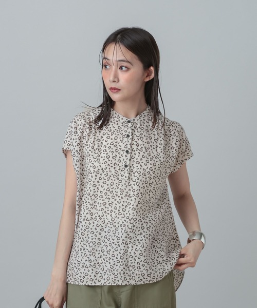 GLOBAL WORK（グローバルワーク）の「MATINEE LINE/ラミーフレンチSLシャツ/678456（シャツ/ブラウス・レディース・ブラック/レオパード/ベージュ・LARGE/MEDIUM）」の13枚目の写真