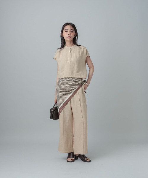 GLOBAL WORK（グローバルワーク）の「MATINEE LINE/ラミーフレンチSLシャツ/678456（シャツ/ブラウス・レディース・ブラック/レオパード/ベージュ・LARGE/MEDIUM）」の5枚目の写真